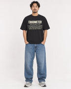 Mockup Boxy Heavyweight Tee Black male full-body 02