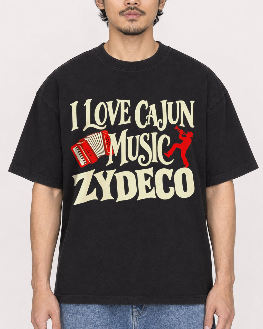 Mockup Boxy Heavyweight Tee Black male close-up 02