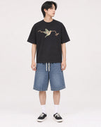 Mockup Boxy Heavyweight Tee Black male full-body 11