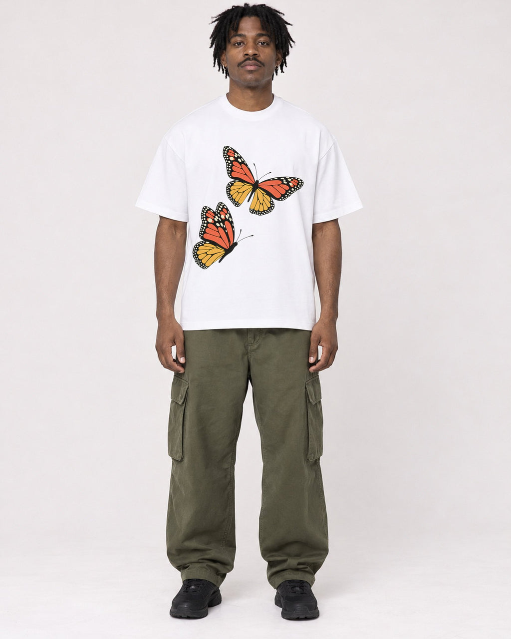 Mockup Boxy Heavyweight Tee White male full-body 04