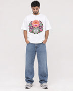 Mockup Boxy Heavyweight Tee White male full-body 07