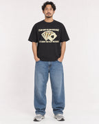 Mockup Boxy Heavyweight Tee Black male full-body 02