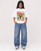 Mockup Boxy Heavyweight Tee White female full-body 45
