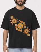 Mockup Boxy Heavyweight Tee Black male close-up 17