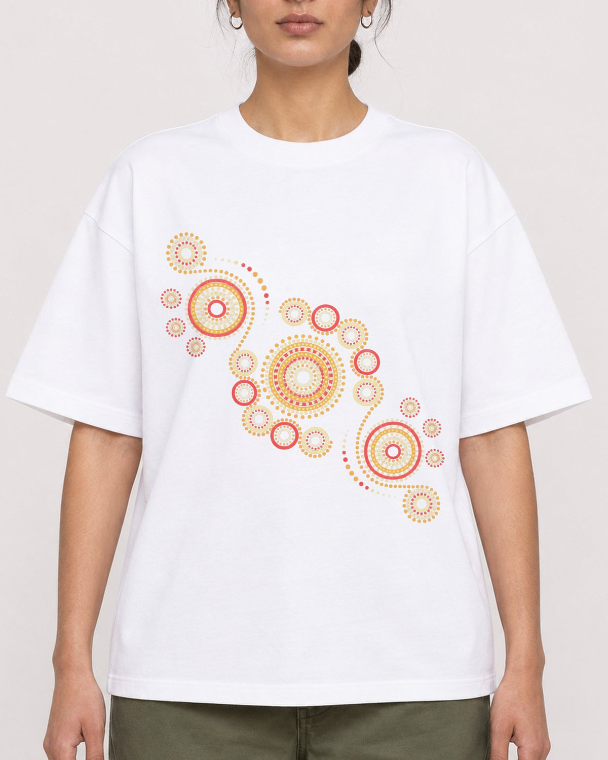 Mockup Boxy Heavyweight Tee White female close-up 17