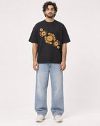 Mockup Boxy Heavyweight Tee Black male full-body 17