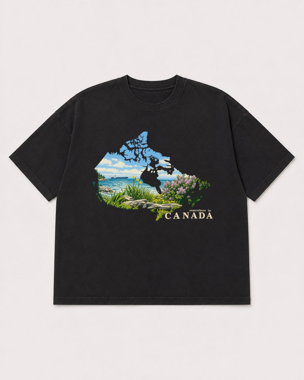 Mockup Boxy Heavyweight Tee Black product