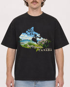 Mockup Boxy Heavyweight Tee Black male close-up 09
