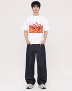 Mockup Boxy Heavyweight Tee White male full-body 01