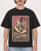 Mockup Boxy Heavyweight Tee Black male close-up 09