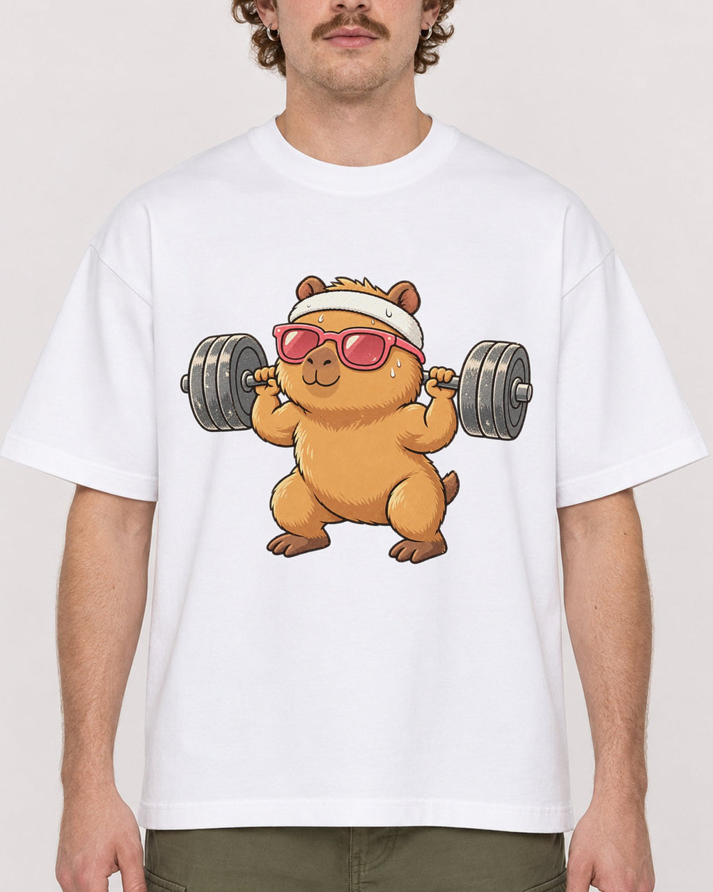 Mockup Boxy Heavyweight Tee White male close-up 09