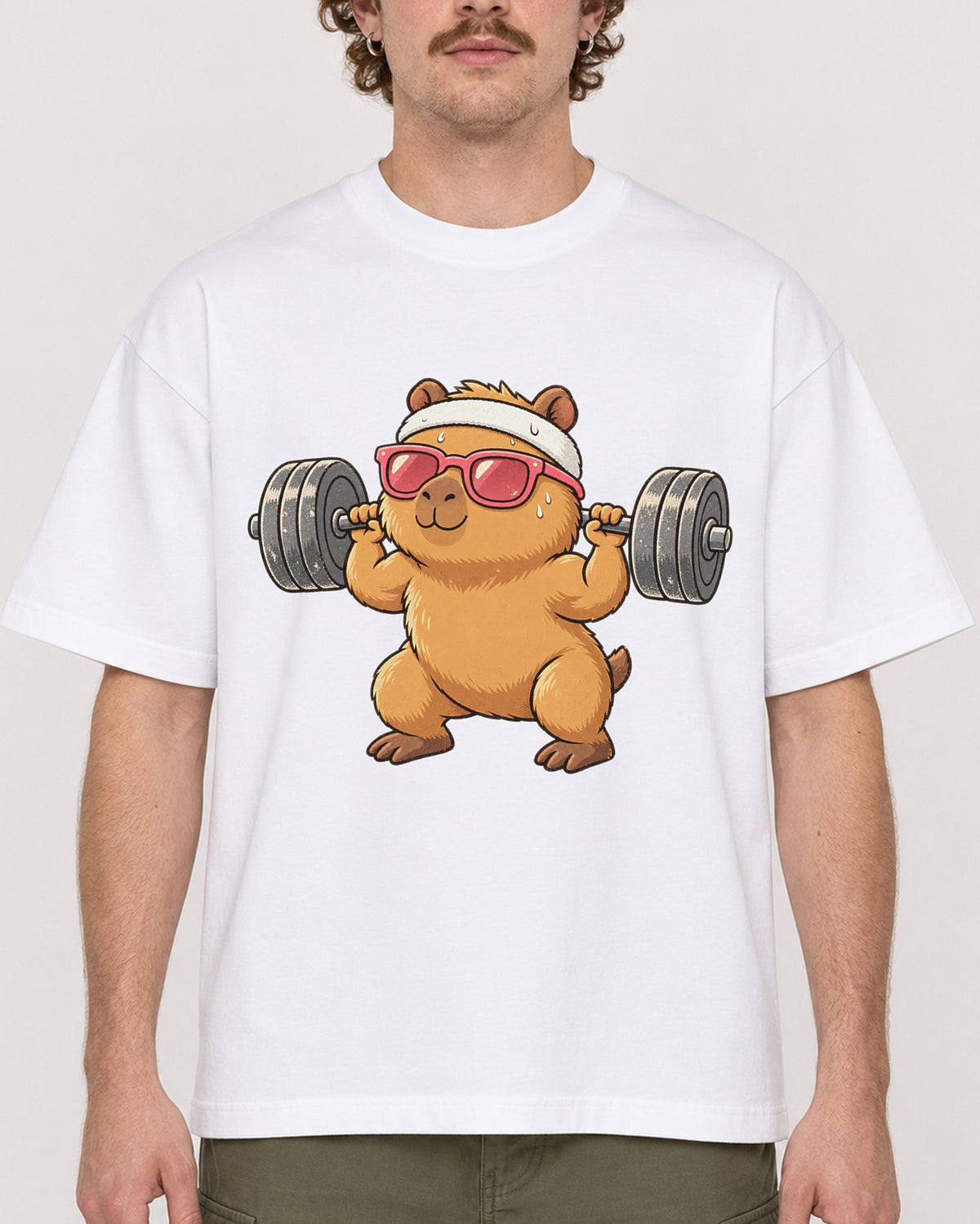 Mockup Boxy Heavyweight Tee White male close-up 09