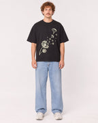 Mockup Boxy Heavyweight Tee Black male full-body 09