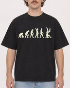 Mockup Boxy Heavyweight Tee Black male close-up 09