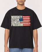 Mockup Boxy Heavyweight Tee Black male close-up 10