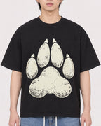 Mockup Boxy Heavyweight Tee Black male close-up 11