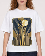 Mockup Boxy Heavyweight Tee White female close-up 09