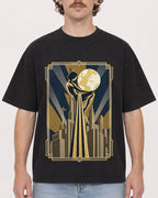 Mockup Boxy Heavyweight Tee Black male close-up 09