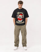 Mockup Boxy Heavyweight Tee Black male full-body 08