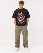 Mockup Boxy Heavyweight Tee Black male full-body 08