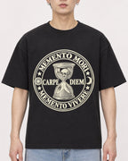 Mockup Boxy Heavyweight Tee Black male close-up 01