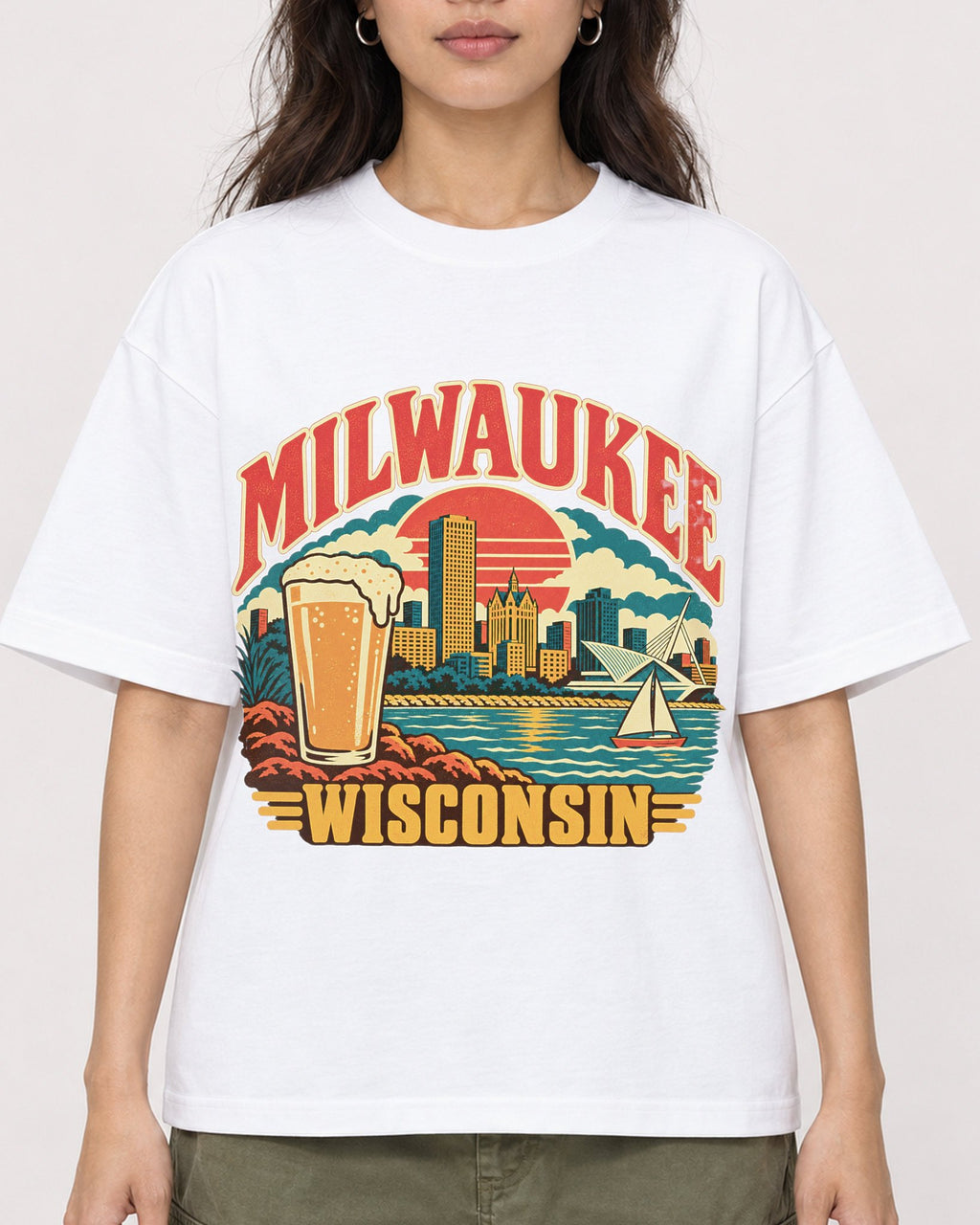 Mockup Boxy Heavyweight Tee White female close-up 02