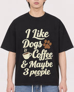 Mockup Boxy Heavyweight Tee Black male close-up 11