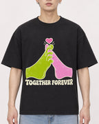 Mockup Boxy Heavyweight Tee Black male close-up 01