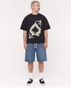 Mockup Boxy Heavyweight Tee Black male full-body 39