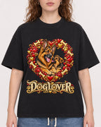 Mockup Boxy Heavyweight Tee Black female close-up 09