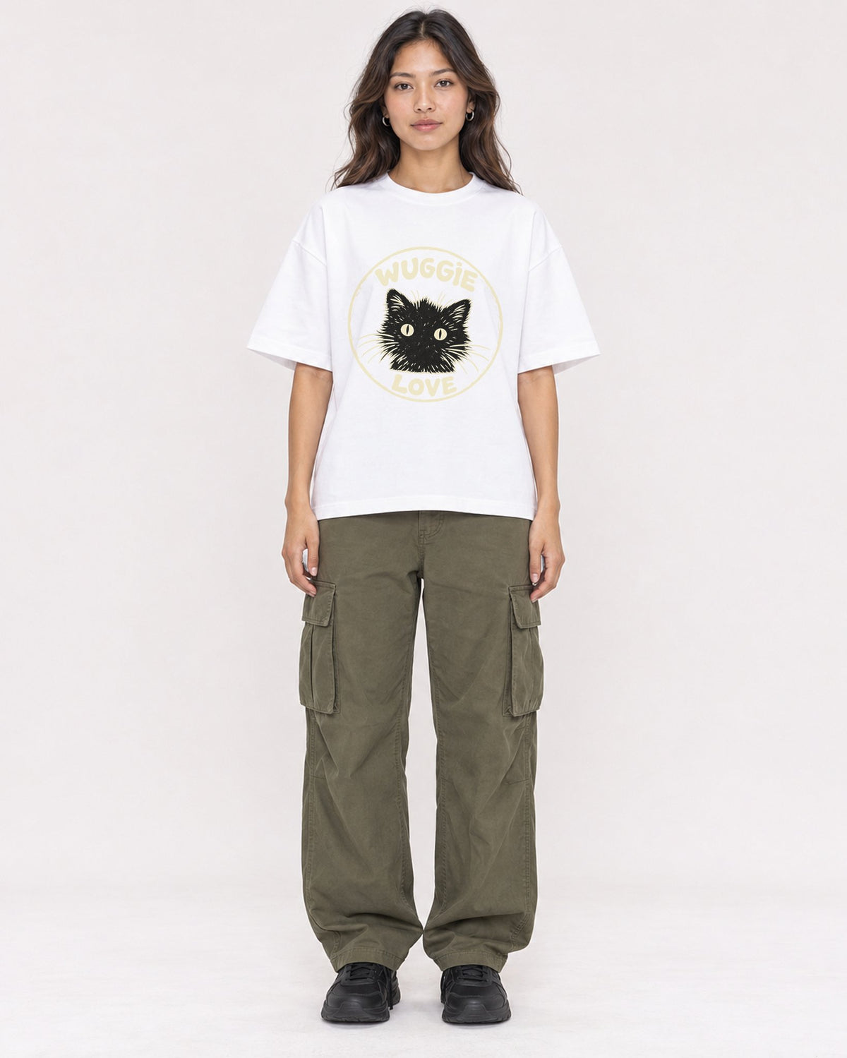 Mockup Boxy Heavyweight Tee White female full-body 02