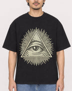 Mockup Boxy Heavyweight Tee Black male close-up 02