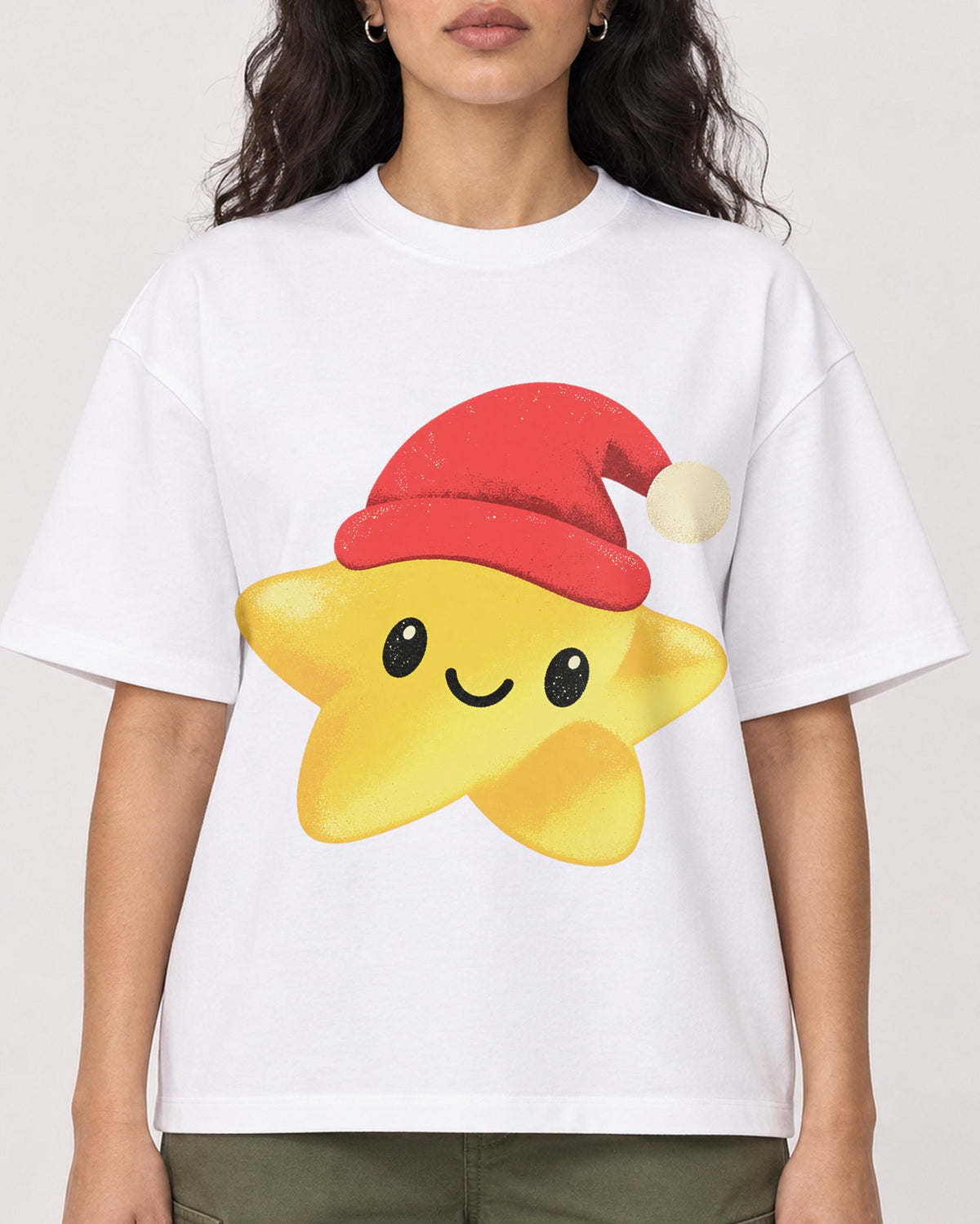 Mockup Boxy Heavyweight Tee White female close-up 07