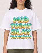 Mockup Boxy Heavyweight Tee White female close-up 07