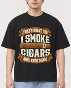 Mockup Boxy Heavyweight Tee Black male close-up 13