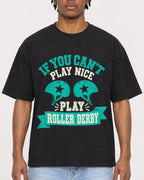 Mockup Boxy Heavyweight Tee Black male close-up 05