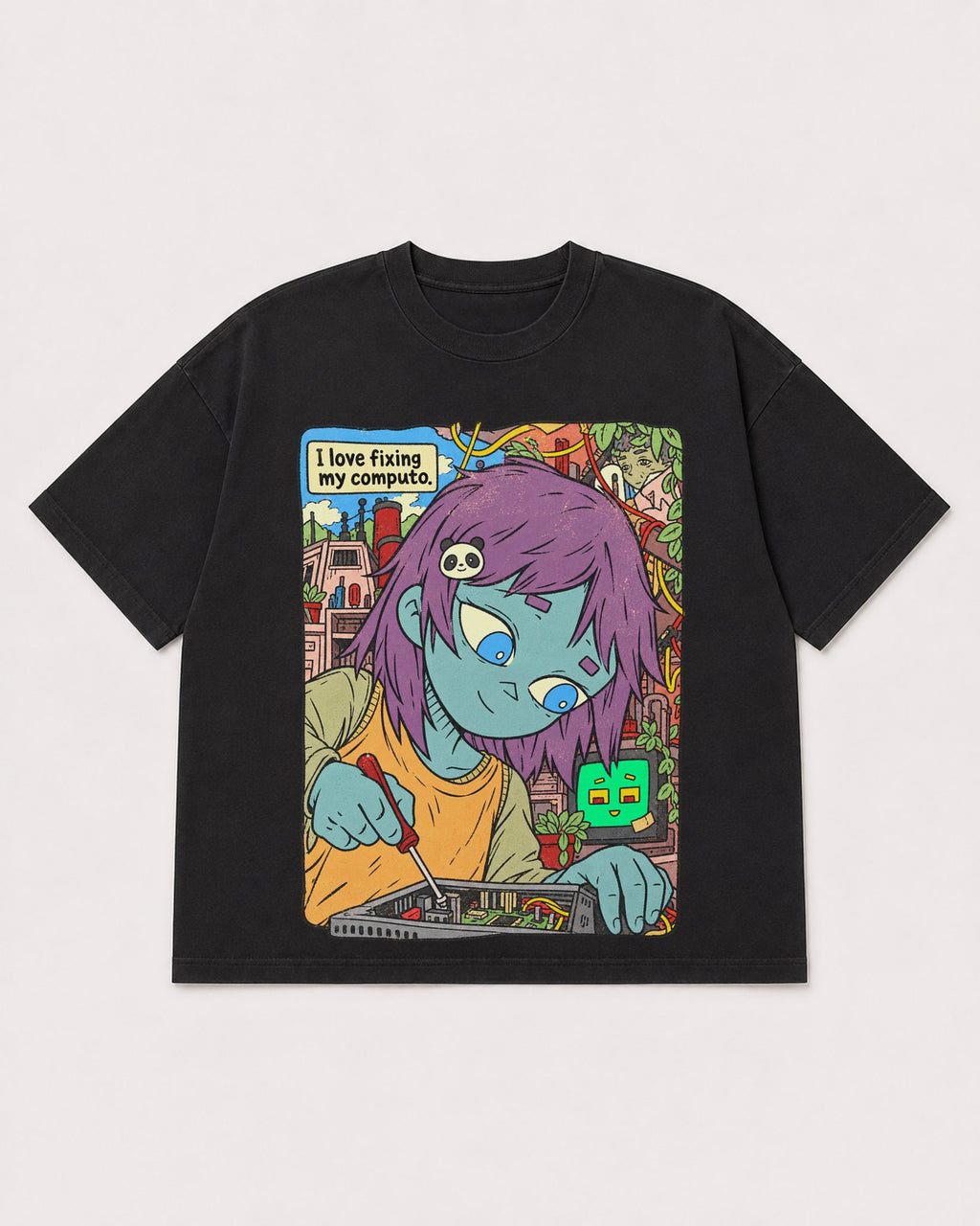 Mockup Boxy Heavyweight Tee Black product