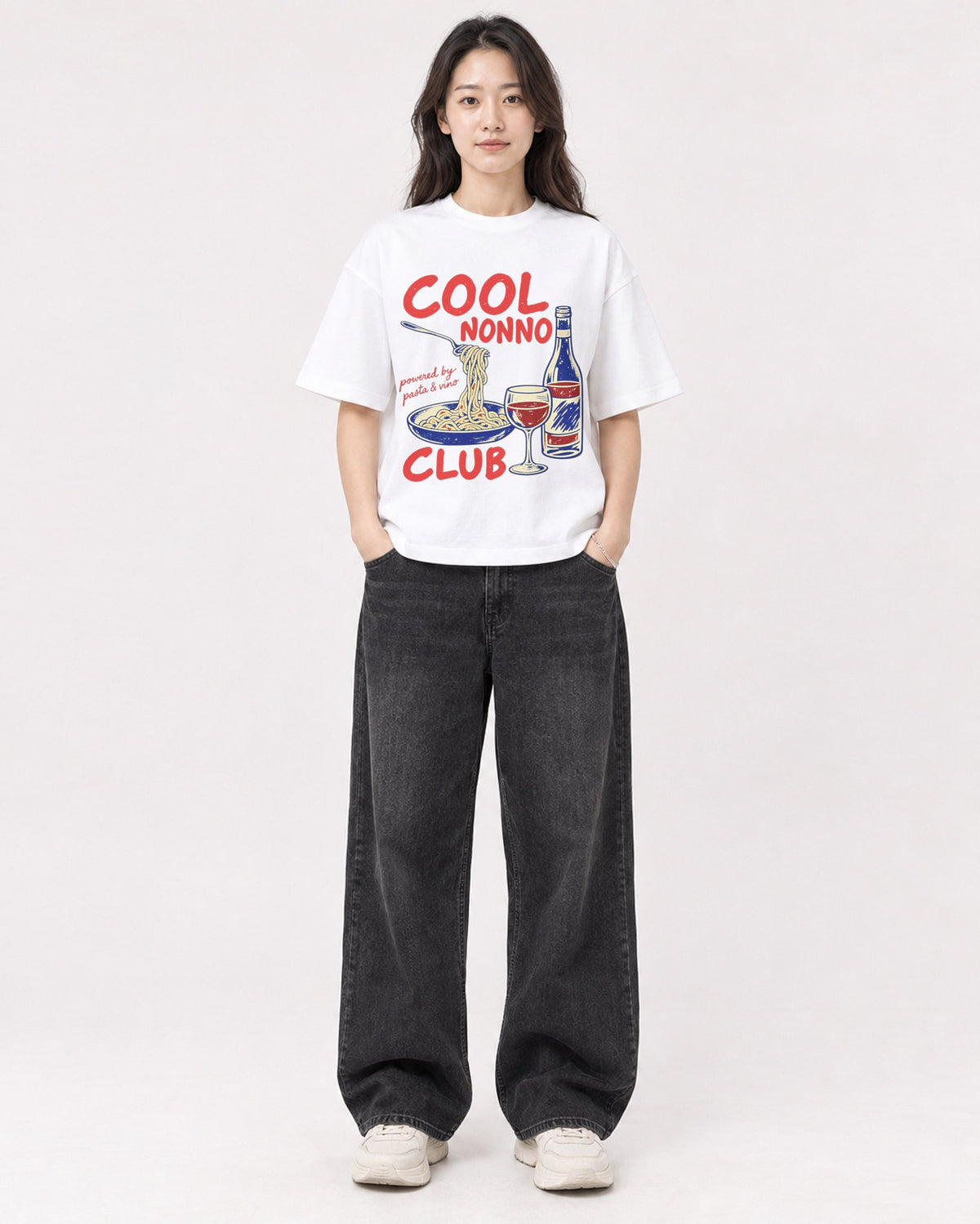 Mockup Boxy Heavyweight Tee White female full-body 03