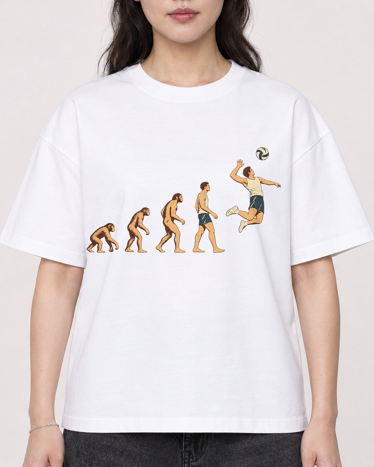 Mockup Boxy Heavyweight Tee White female close-up 03