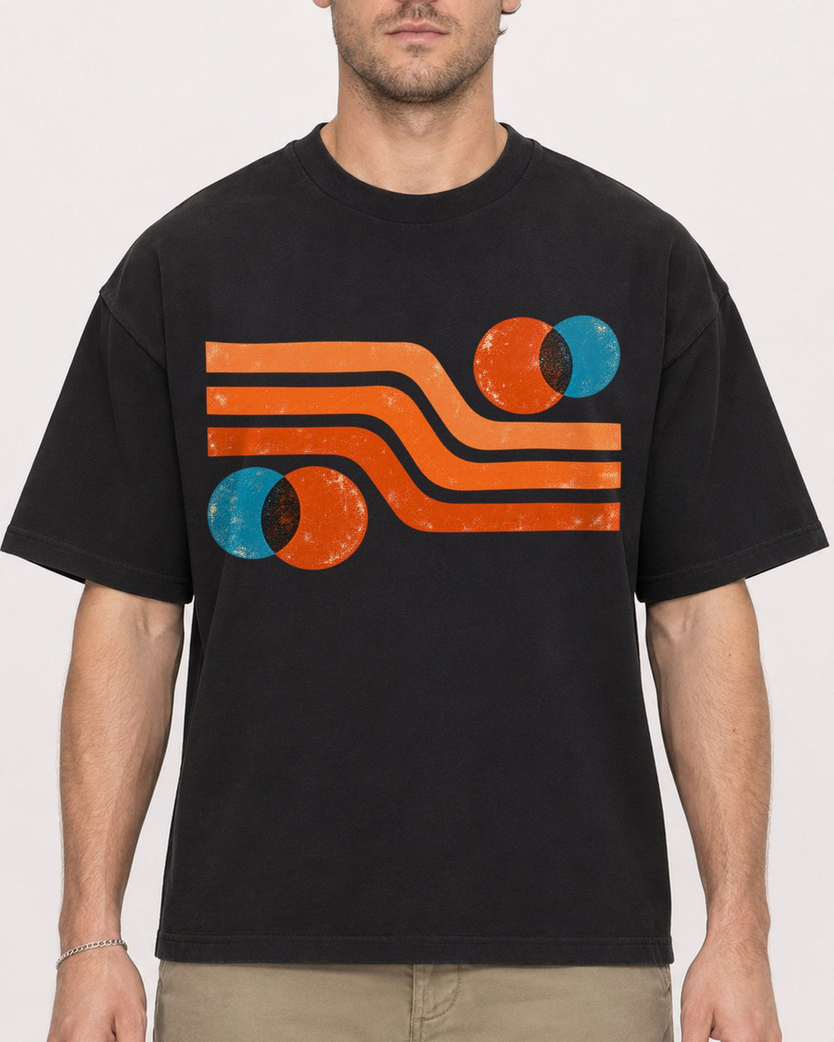 Mockup Boxy Heavyweight Tee Black male close-up 08