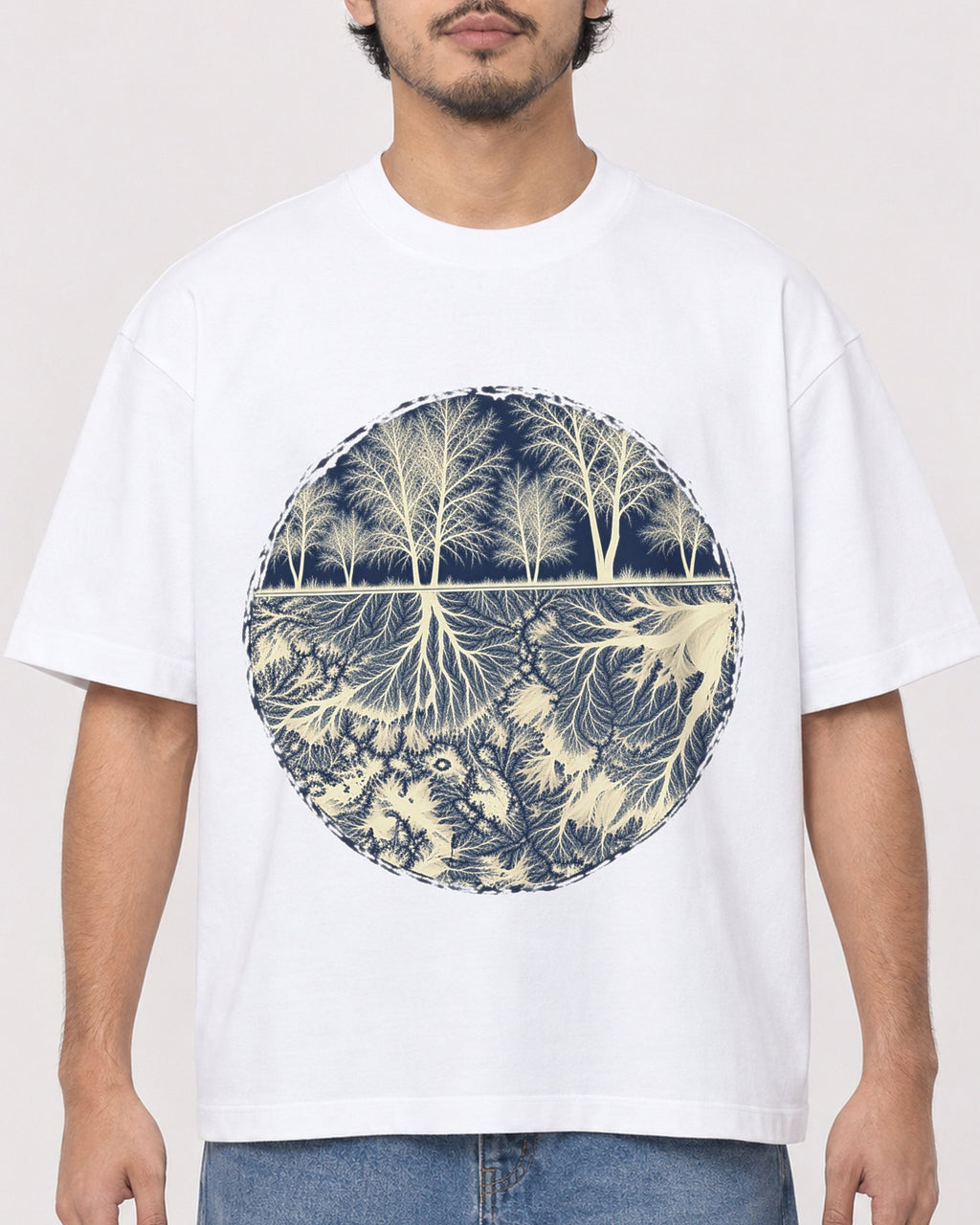 Mockup Boxy Heavyweight Tee White male close-up 02