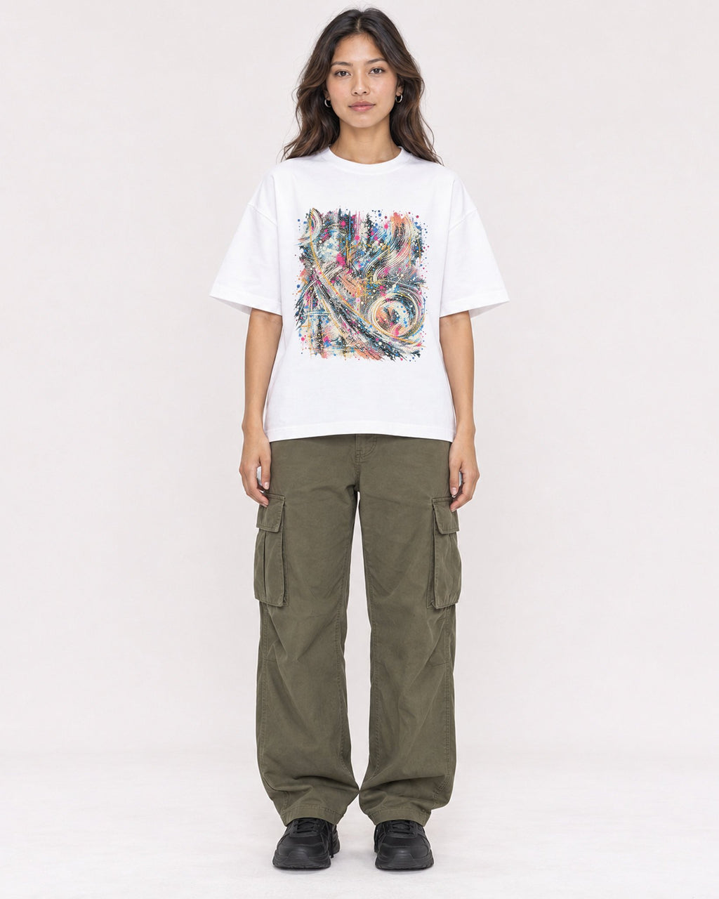Mockup Boxy Heavyweight Tee White female full-body 02