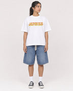 Mockup Boxy Heavyweight Tee White female full-body 16