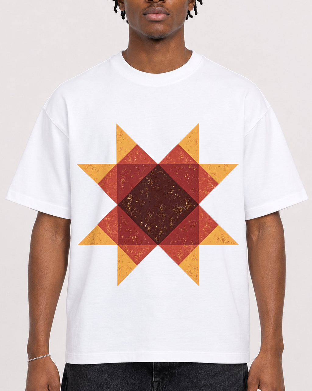 Mockup Boxy Heavyweight Tee White male close-up 05