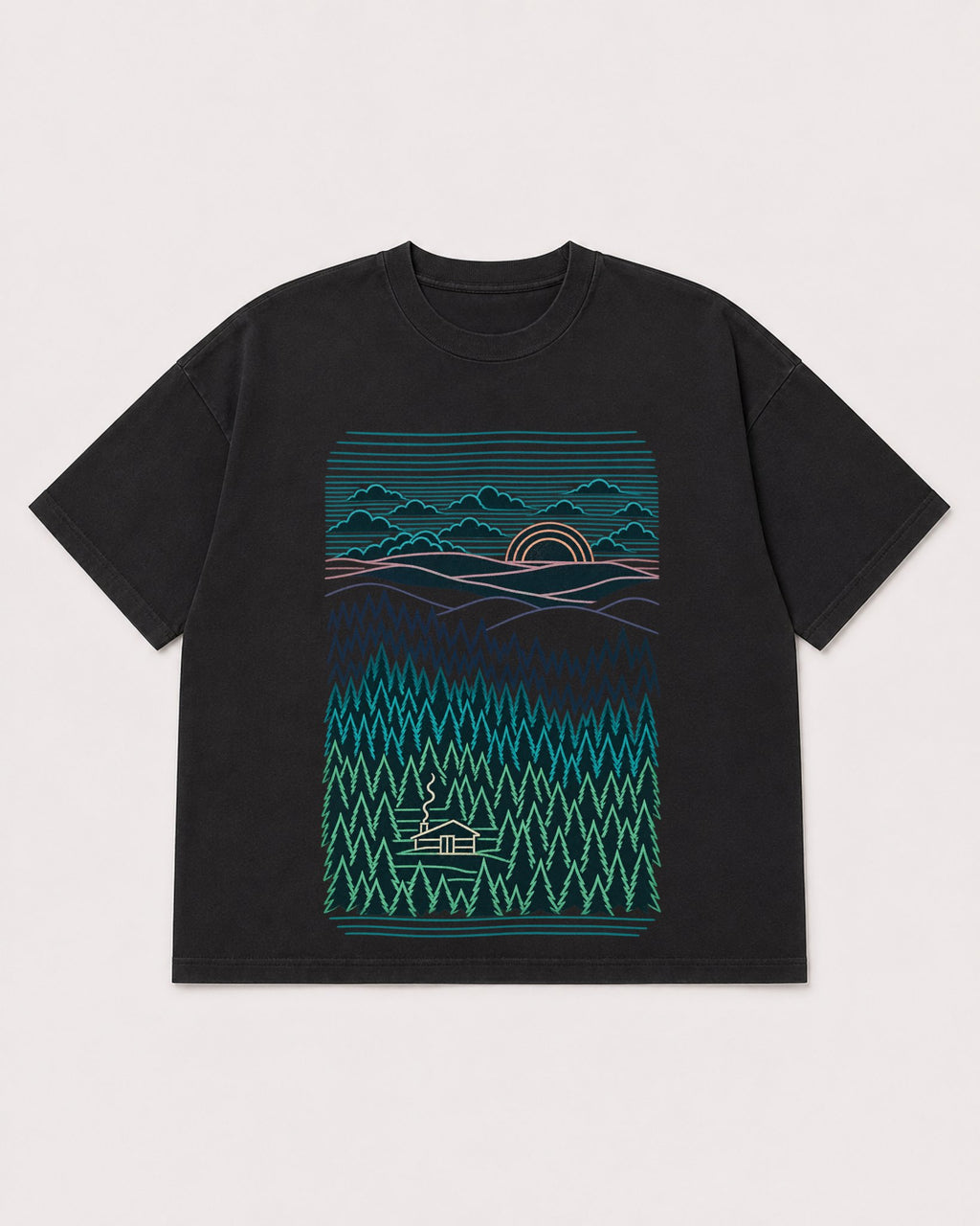 Mockup Boxy Heavyweight Tee Black product