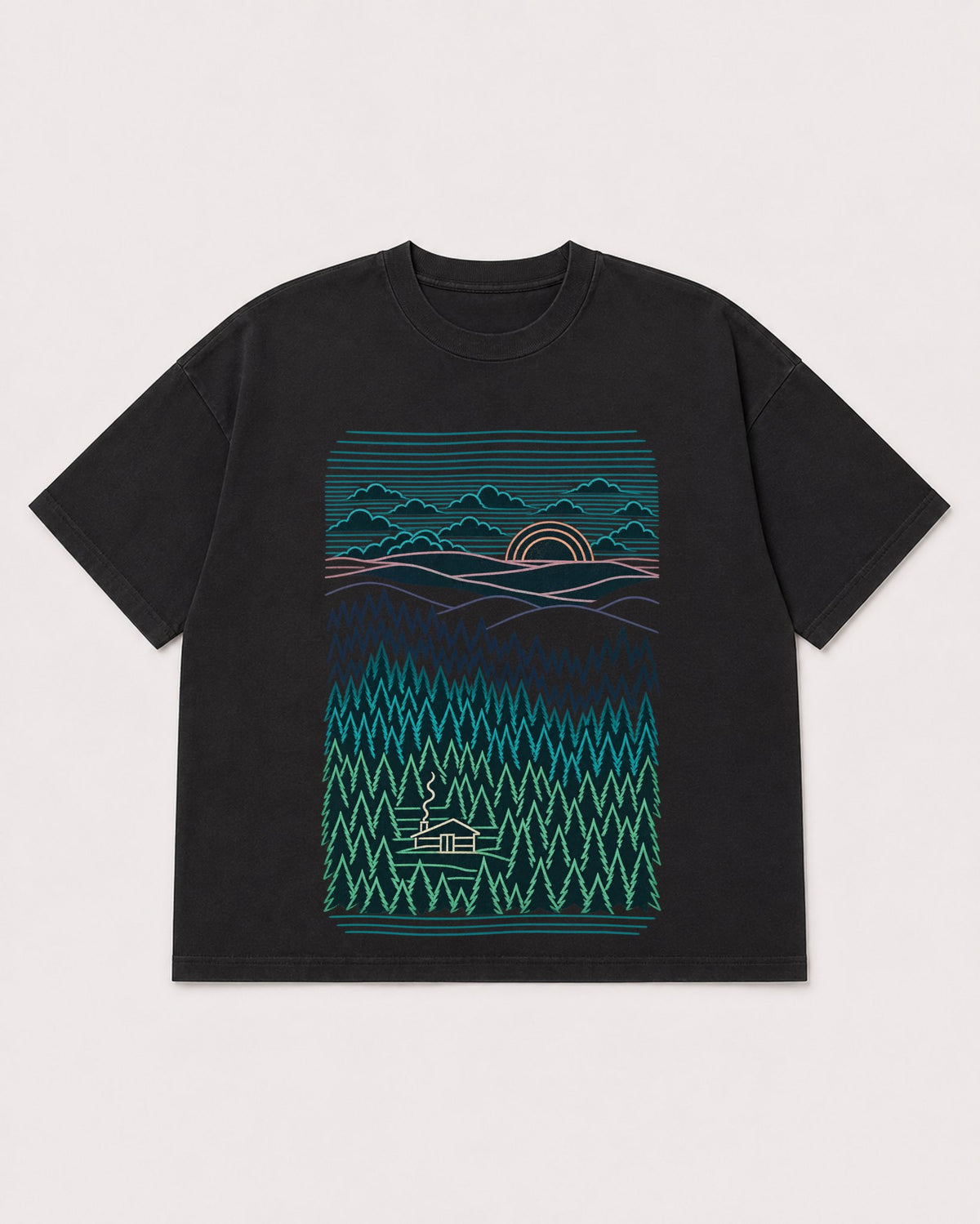 Mockup Boxy Heavyweight Tee Black product