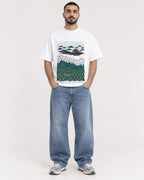 Mockup Boxy Heavyweight Tee White male full-body 37