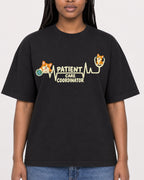 Mockup Boxy Heavyweight Tee Black female close-up 04