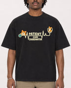 Mockup Boxy Heavyweight Tee Black male close-up 04