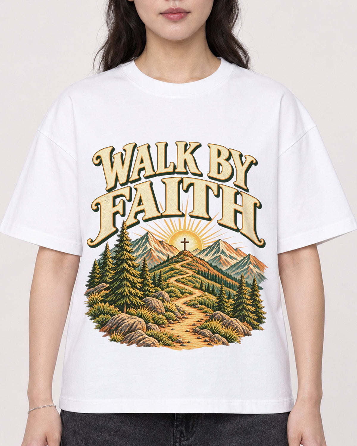 Mockup Boxy Heavyweight Tee White female close-up 03